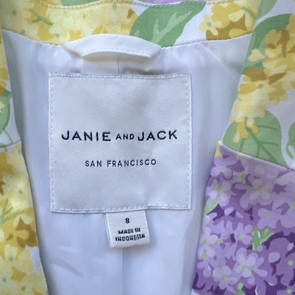 Janie and Jack Yellow and Purple Floral Blazer and Pants Set - Picture 6 of 11